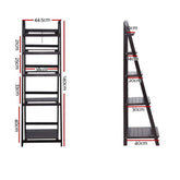 Artiss Display Shelf 5 Tier Wooden Ladder Stand Storage Book Shelves Rack Coffee